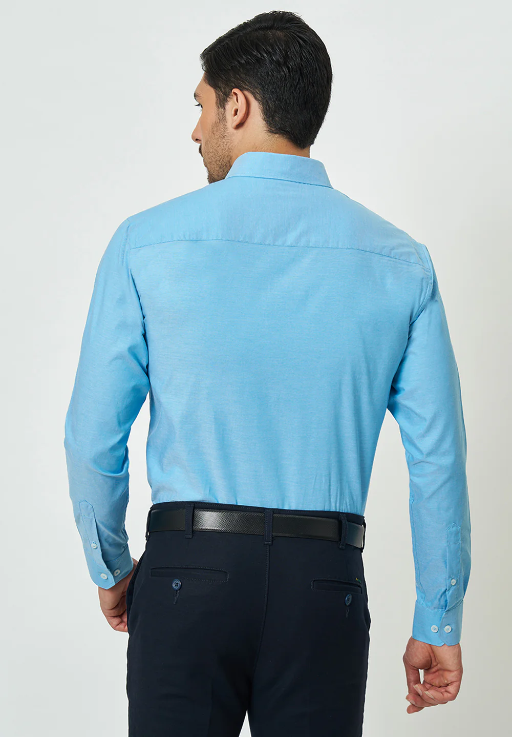 Men Blue Slim Fit Formal Shirt - Image 3