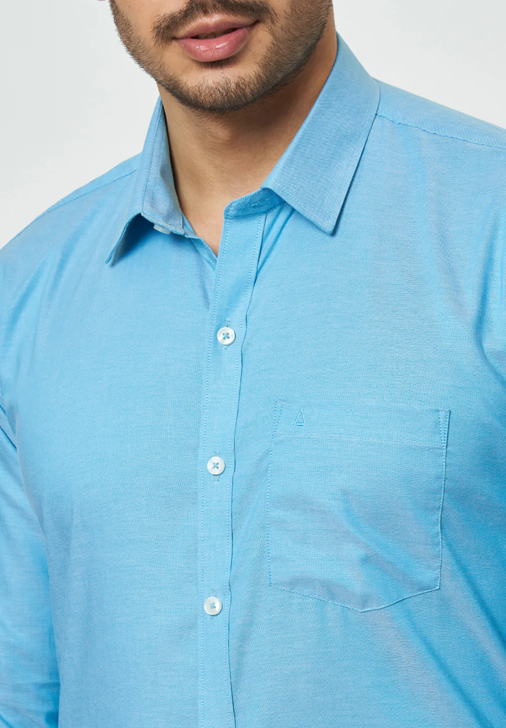 Men Blue Slim Fit Formal Shirt - Image 4