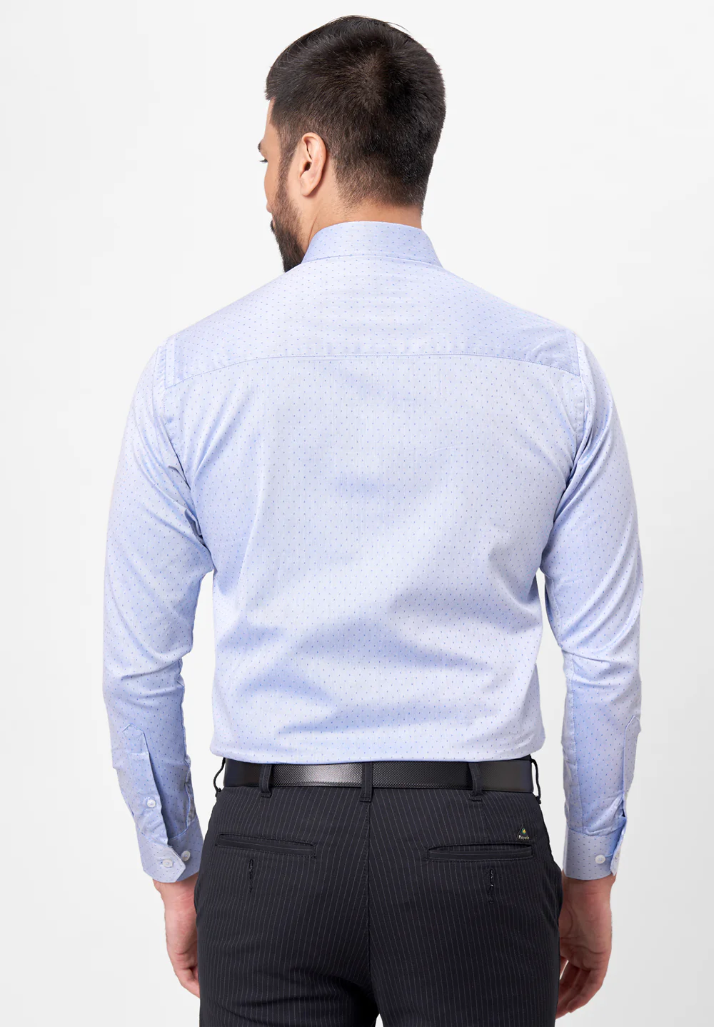 Men Blue Slim Fit Formal Shirt - Image 3