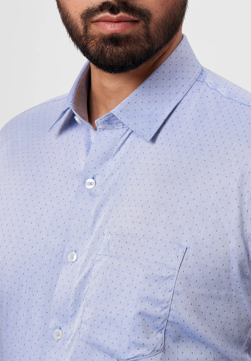 Men Blue Slim Fit Formal Shirt - Image 5
