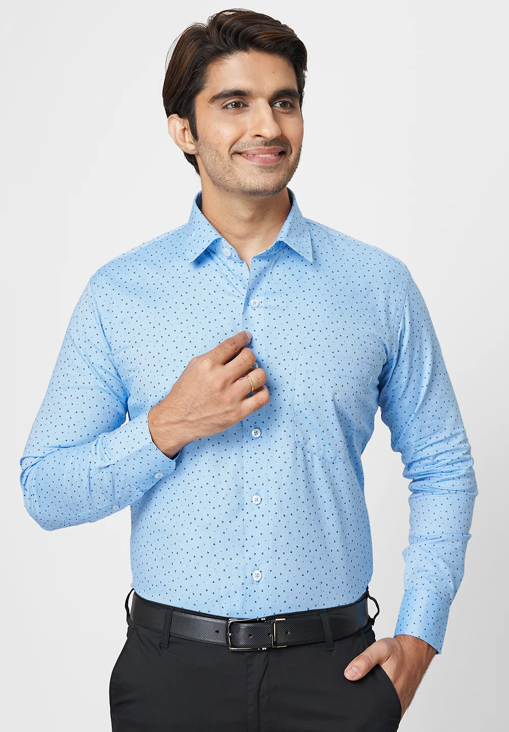 Men Blue Smart Fit Formal Shirt