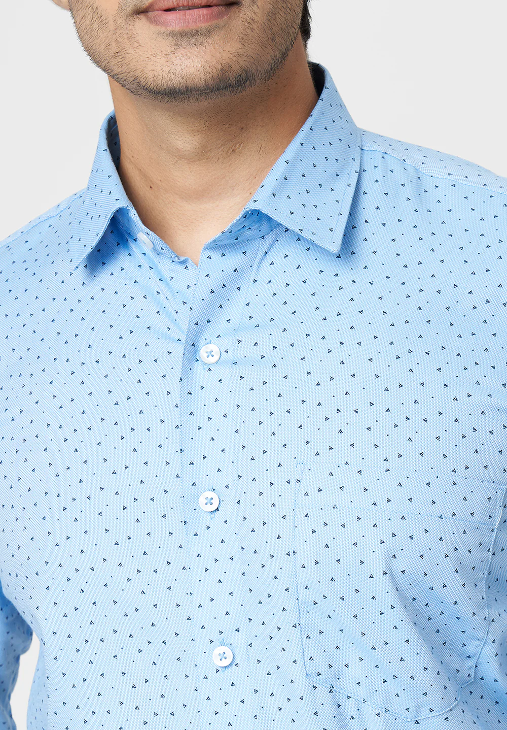 Men Blue Smart Fit Formal Shirt - Image 2