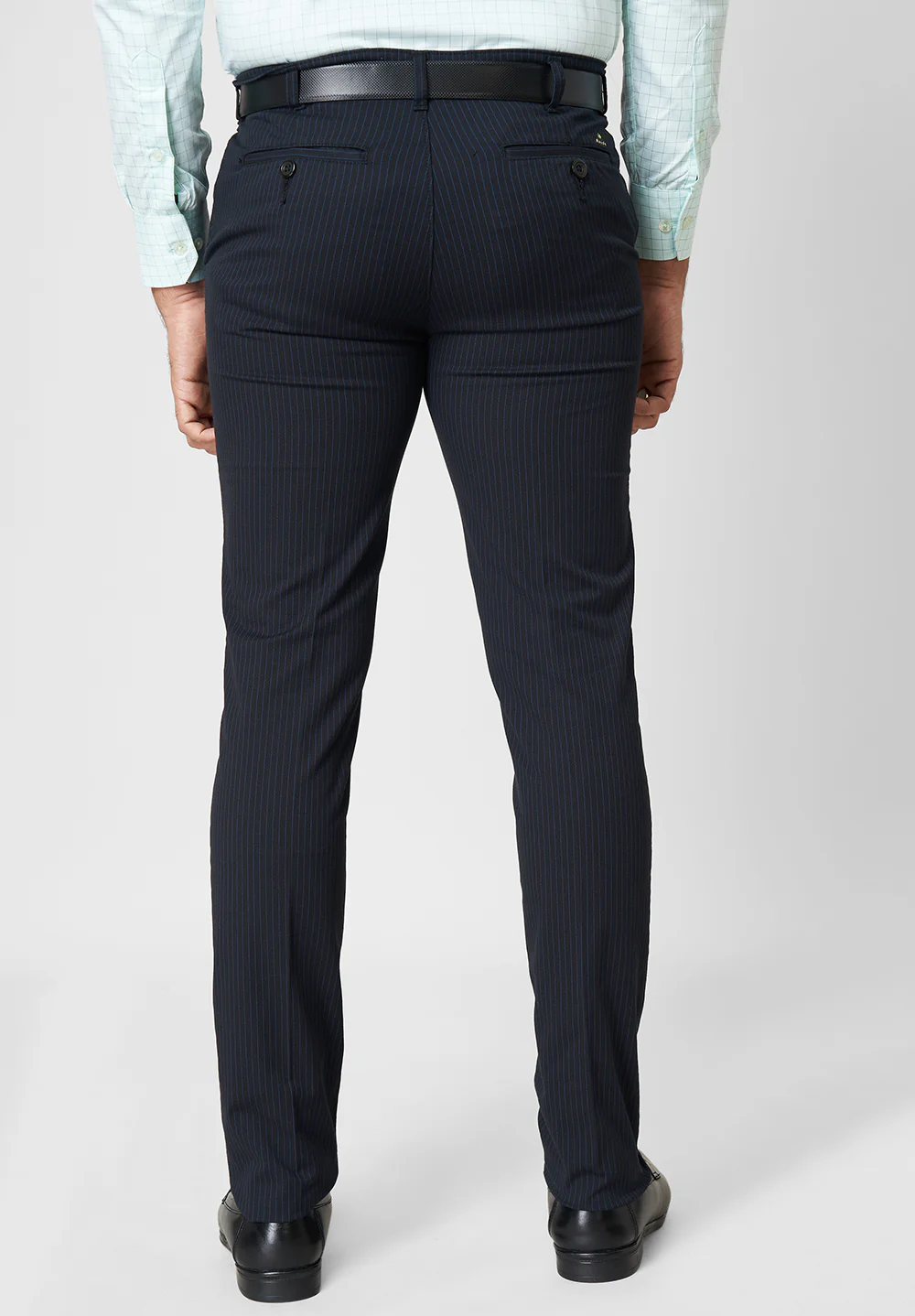 Blue Narrow Fit Cotton Trouser - Image 2