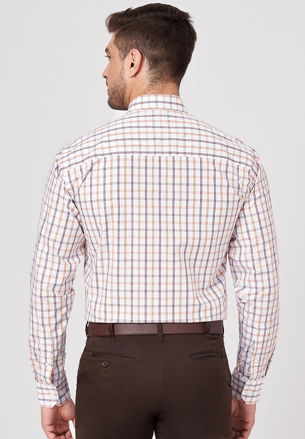 Men Brown Slim Fit Formal Shirt - Image 2