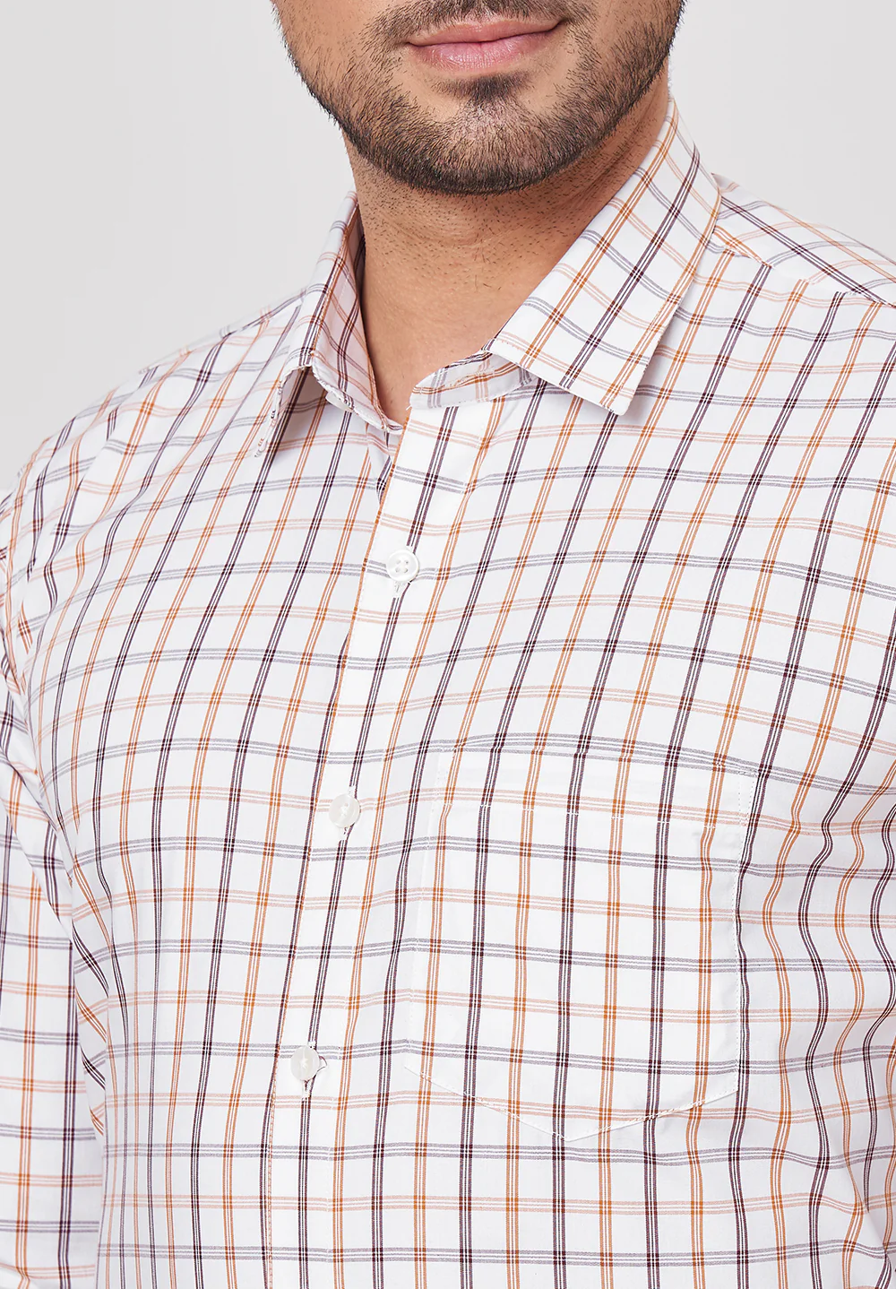 Men Brown Slim Fit Formal Shirt - Image 4