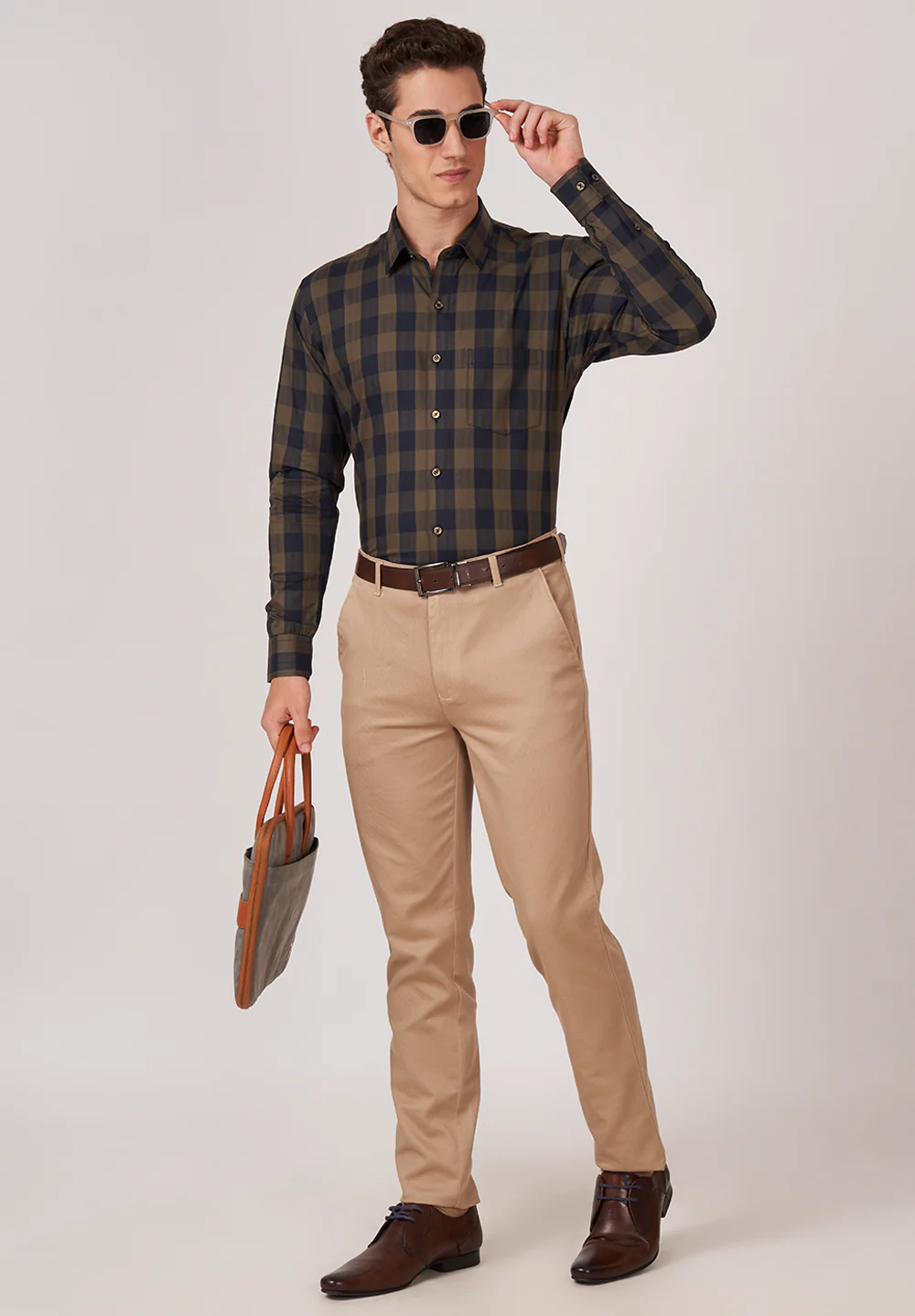 Men Brown Slim Fit Formal Shirt - Image 4