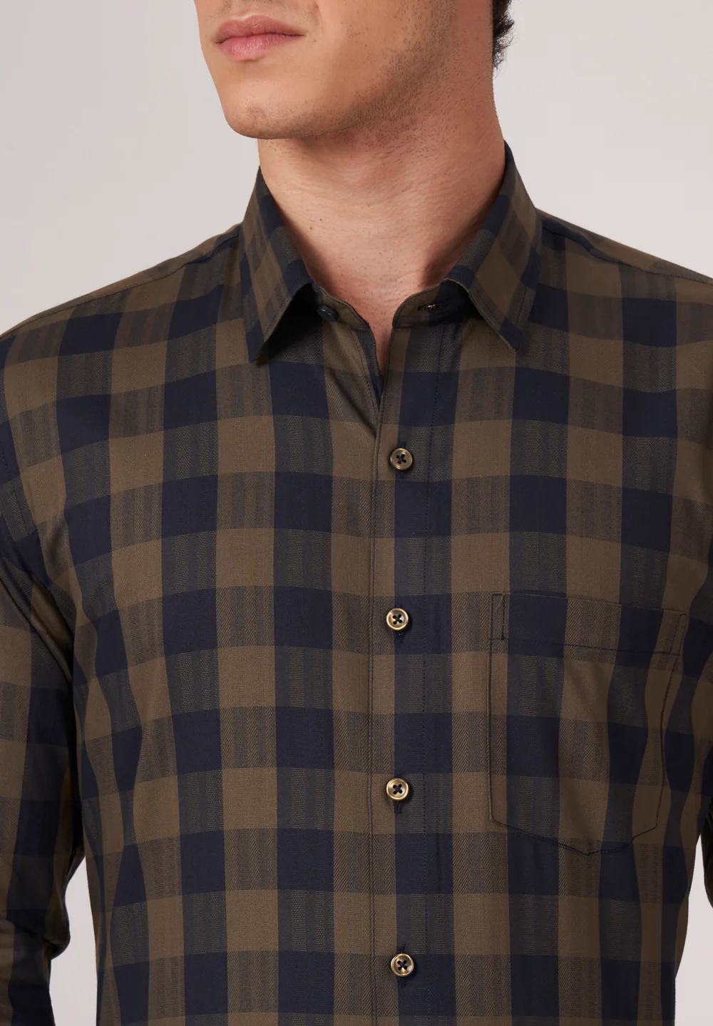 Men Brown Slim Fit Formal Shirt - Image 5