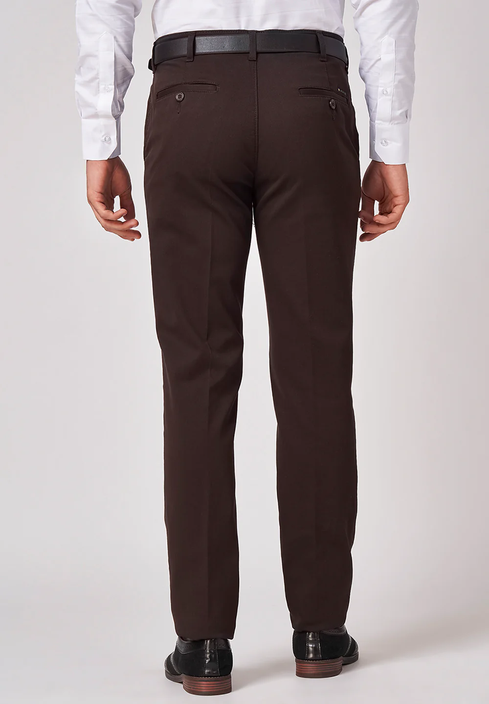 Brown Narrow Fit Cotton Trouser - Image 2
