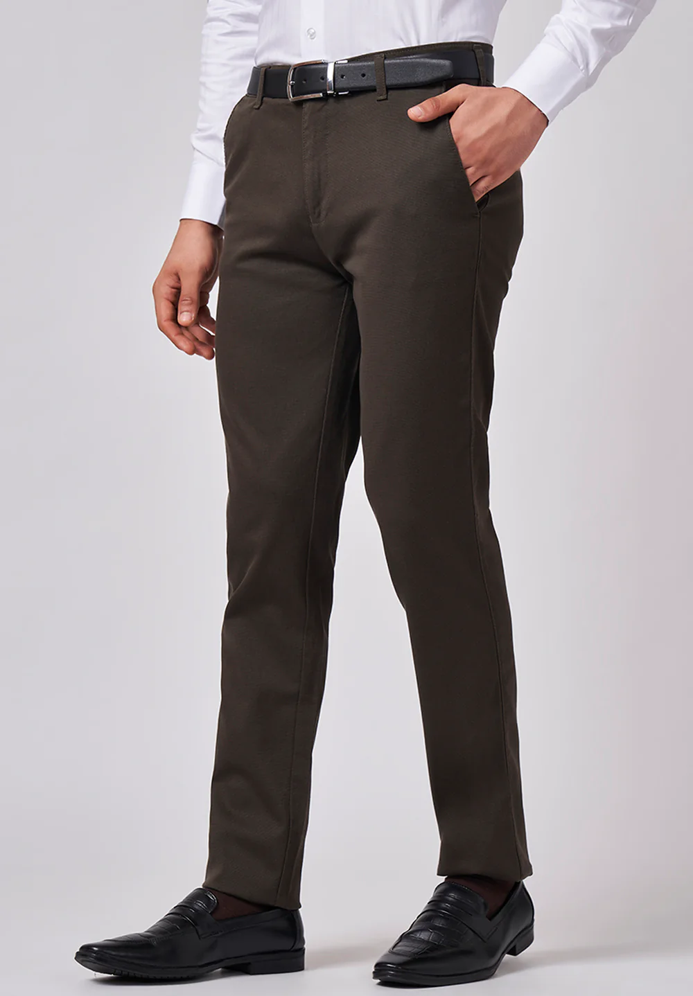 Brown Regular Fit Cotton Trouser - Image 3