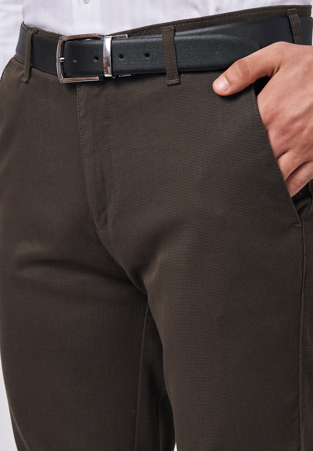Brown Regular Fit Cotton Trouser - Image 4