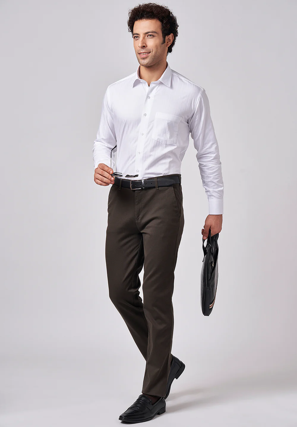 Brown Regular Fit Cotton Trouser - Image 5