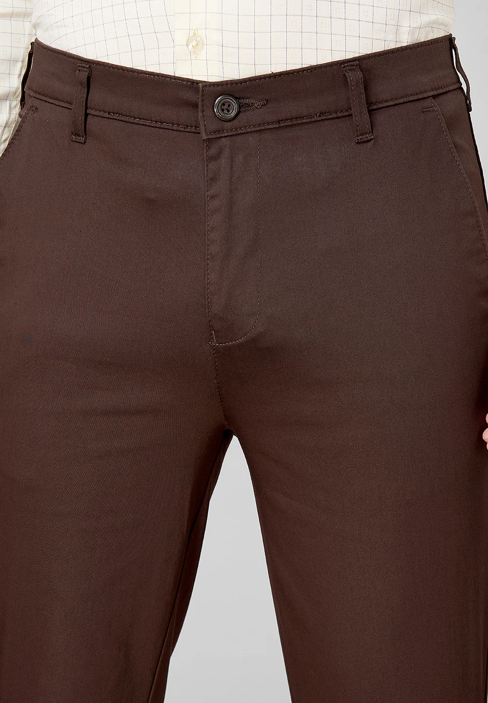 Brown Regular Fit Cotton Trouser - Image 3