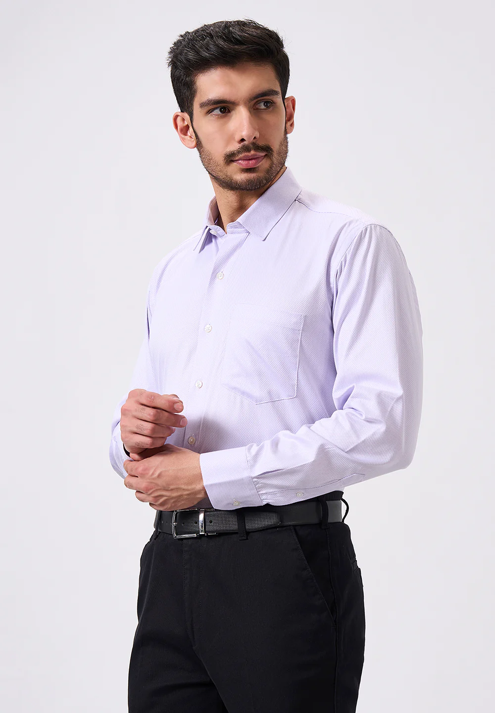Men Blue Regular Fit Formal Shirt - Image 3