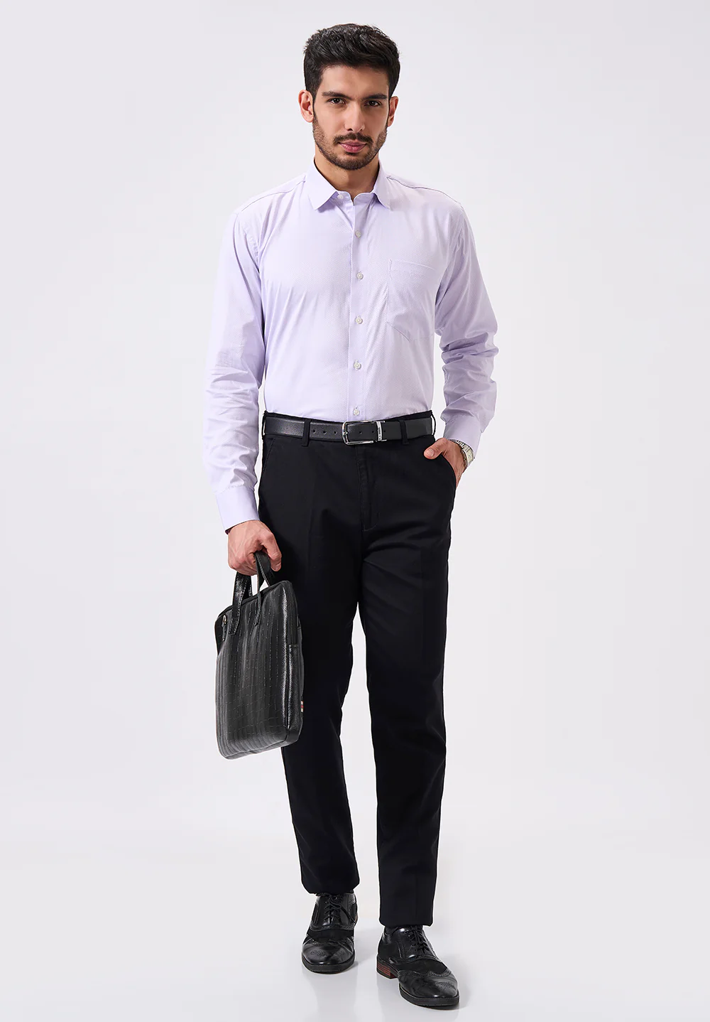 Men Blue Regular Fit Formal Shirt - Image 5