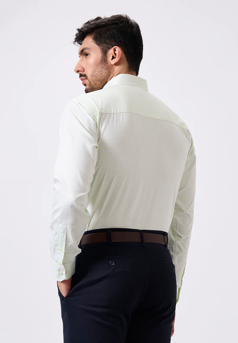 Men Green Regular Fit Formal Shirt - Image 2