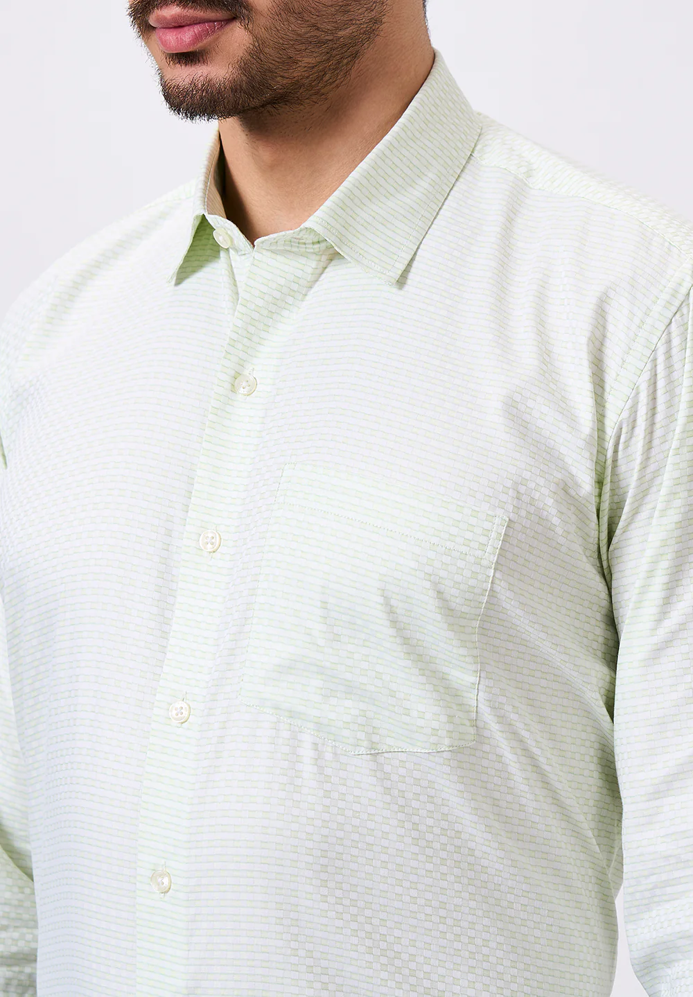 Men Green Regular Fit Formal Shirt - Image 4