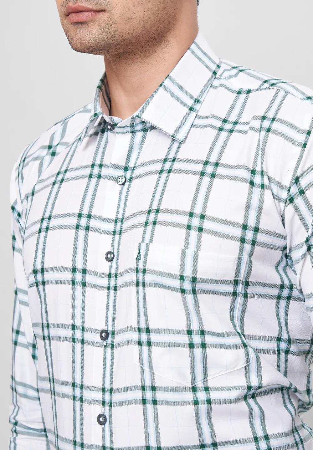 Men Green Regular Fit Formal Shirt - Image 3