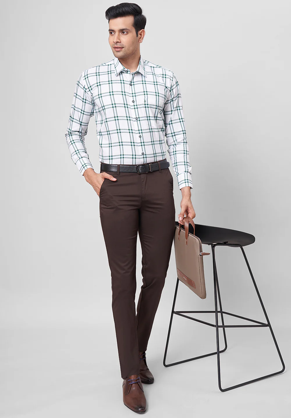 Men Green Regular Fit Formal Shirt - Image 4