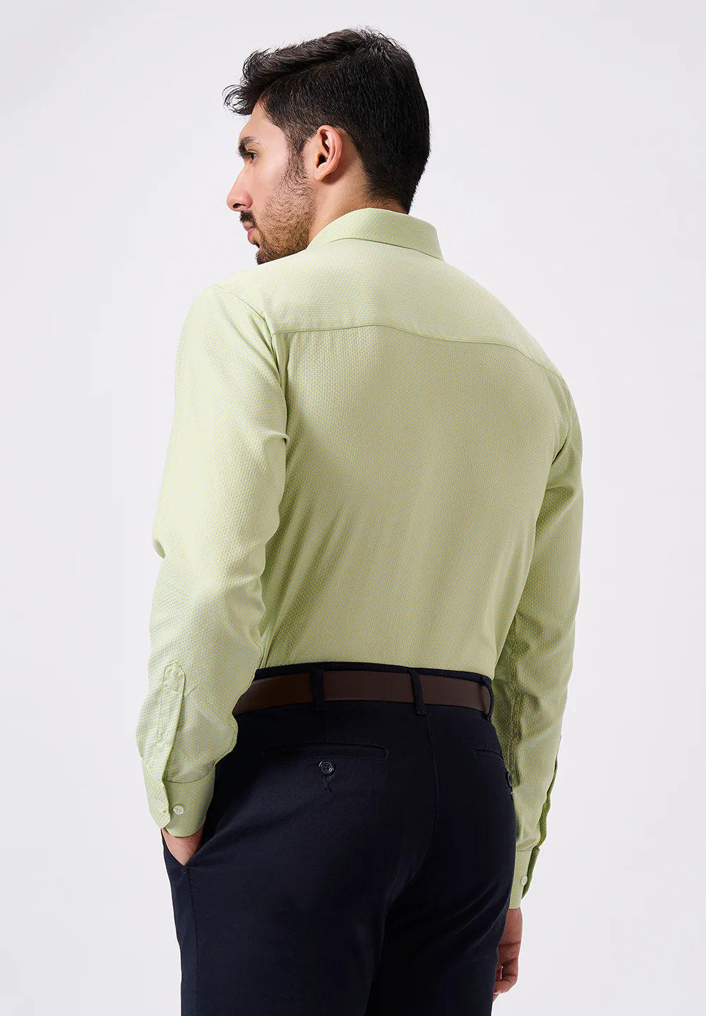 Men Green Regular Fit Formal Shirt - Image 2