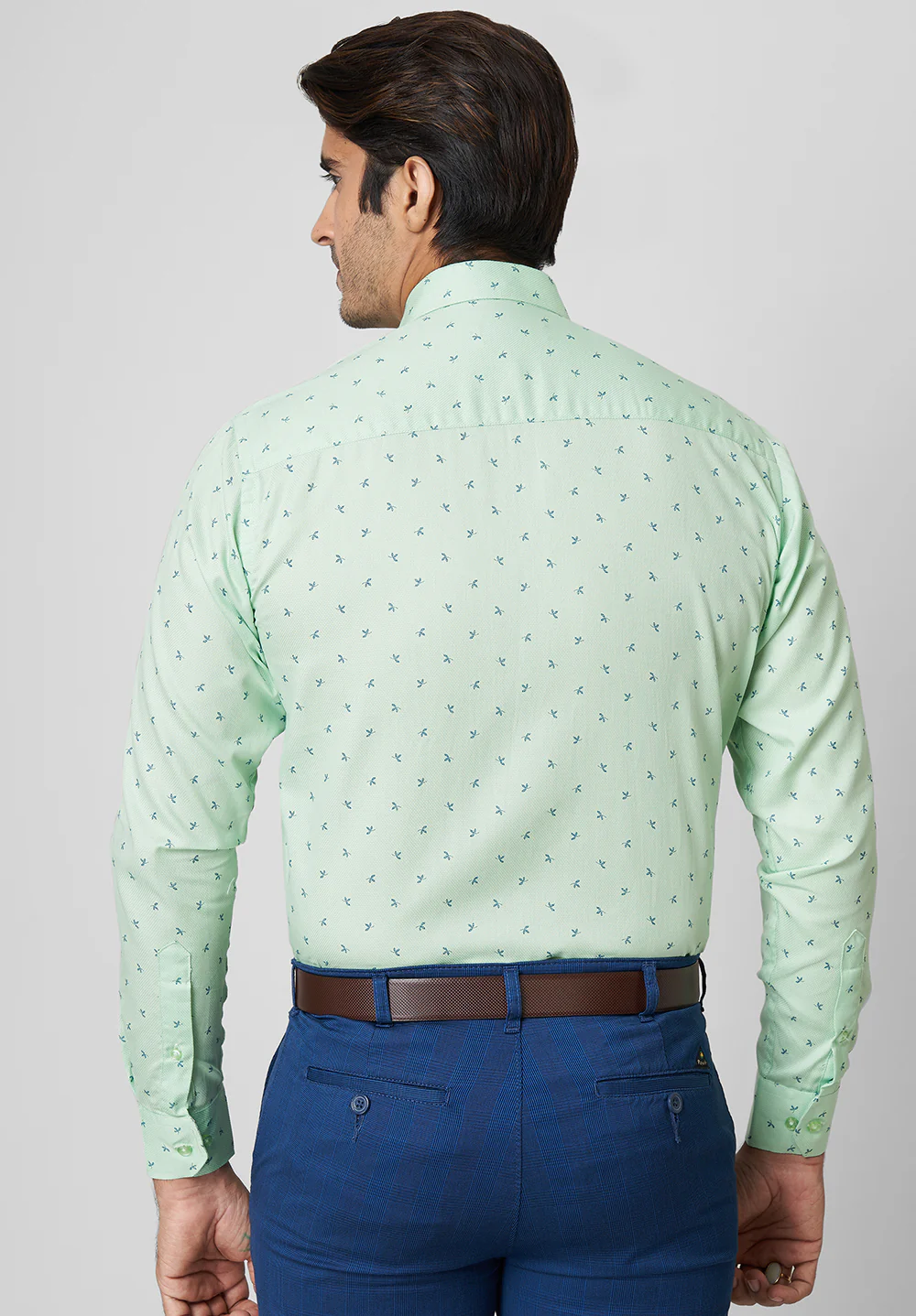 Men Green Slim Fit Formal Shirt - Image 3