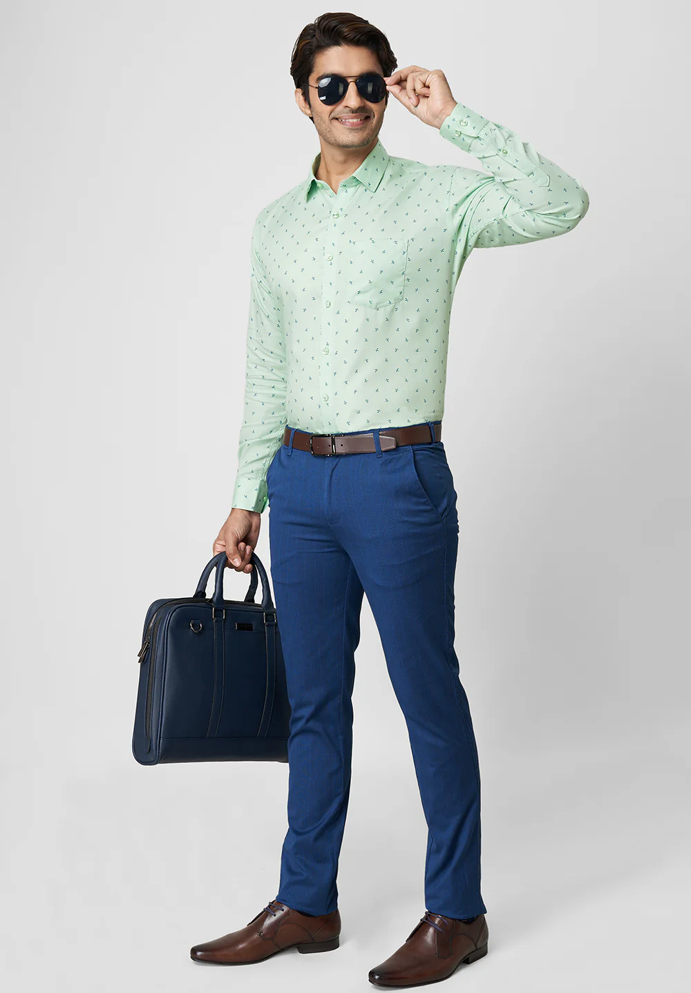 Men Green Slim Fit Formal Shirt - Image 5