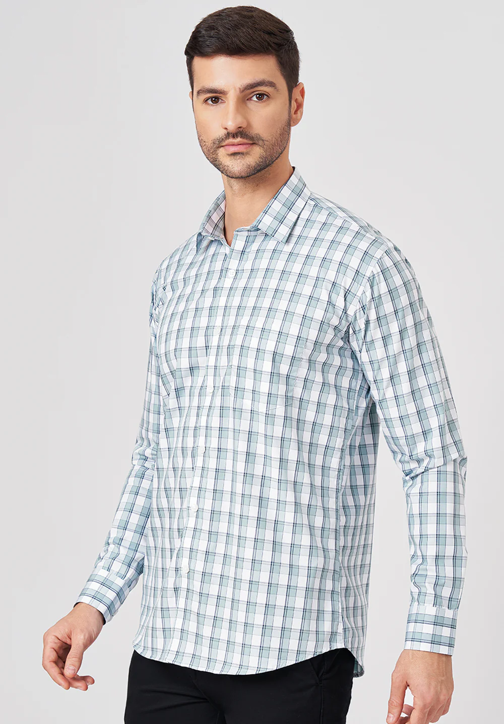 Men Grey Slim Fit Formal Shirt - Image 2