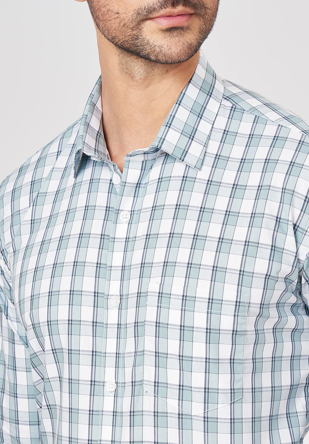 Men Grey Slim Fit Formal Shirt - Image 4