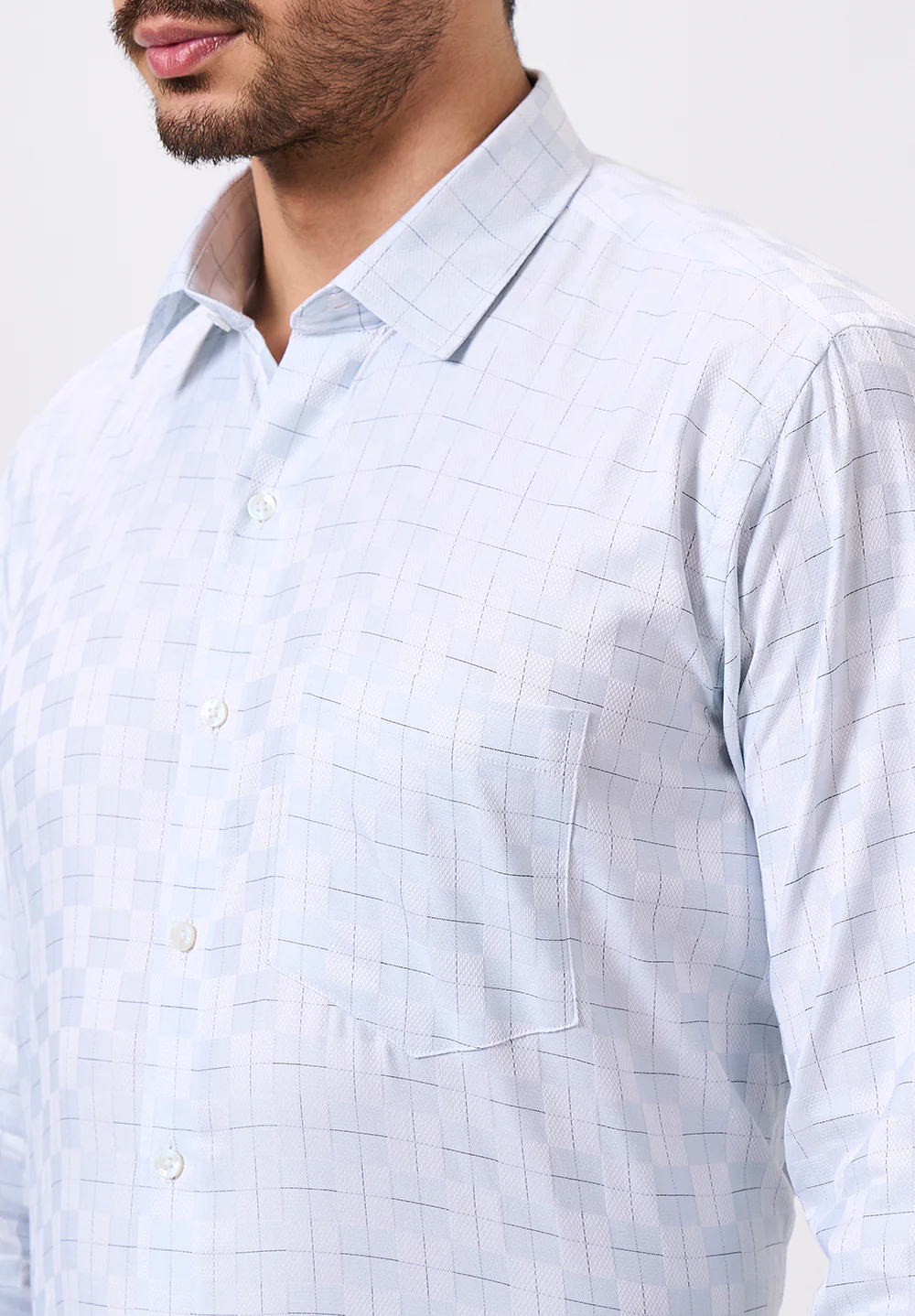 Men Grey Regular Fit Formal Shirt - Image 4