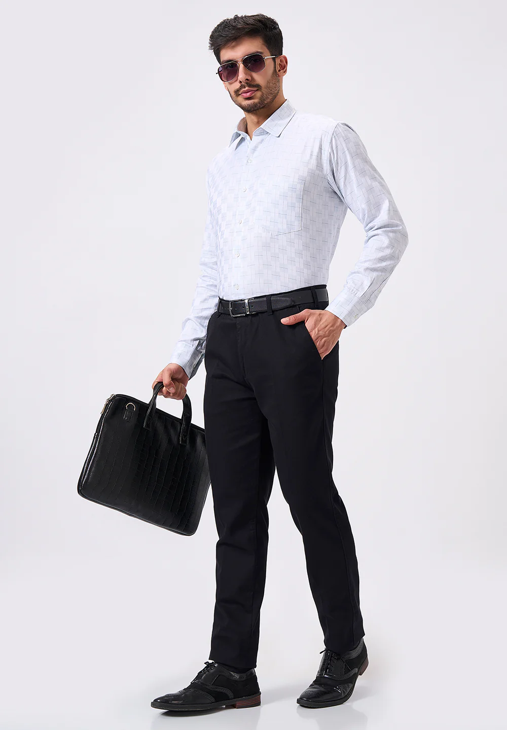 Men Grey Regular Fit Formal Shirt - Image 5