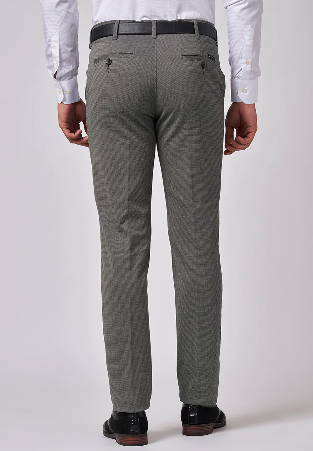 Grey Narrow Fit Cotton Trouser - Image 2