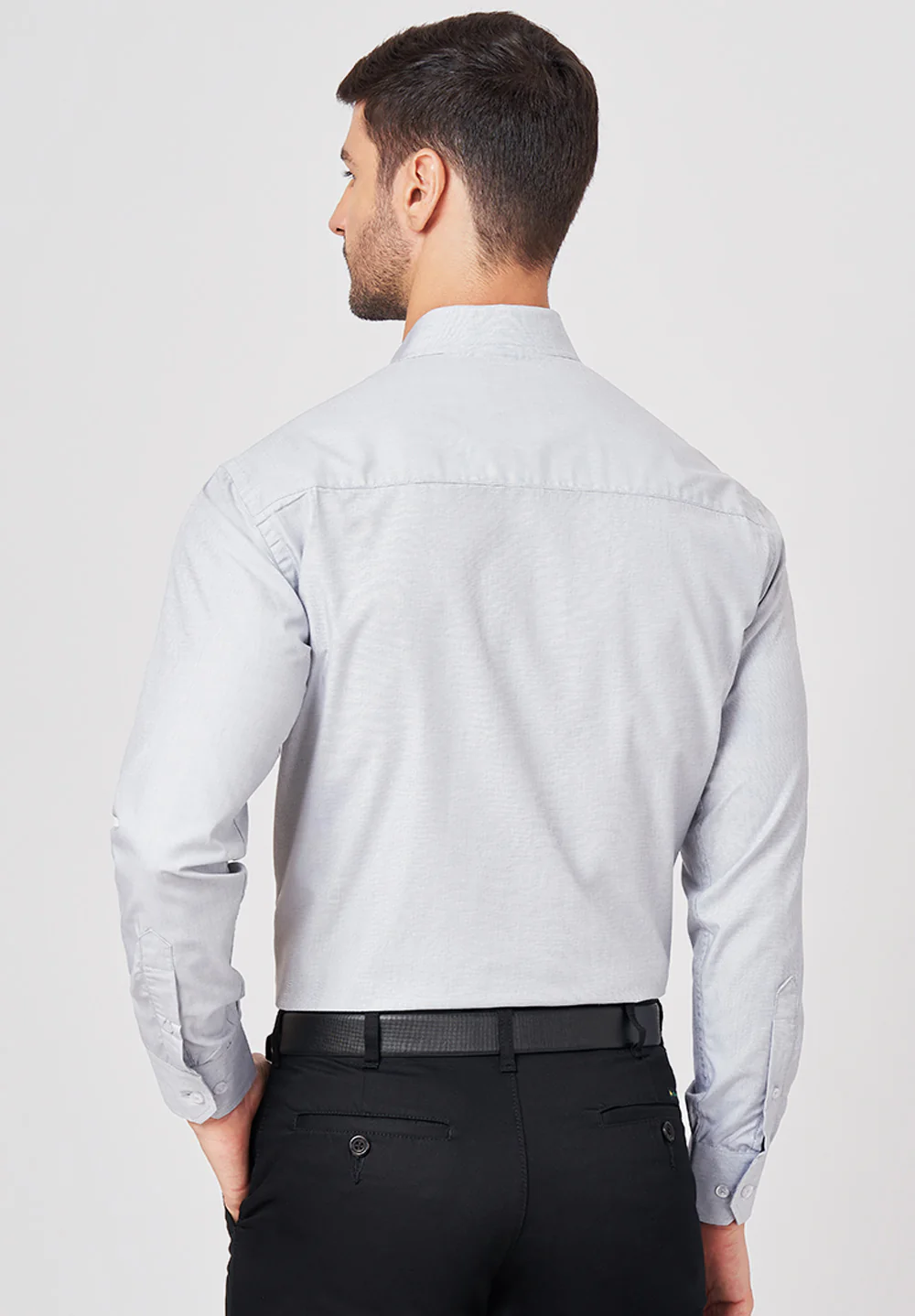 Men Grey Slim Fit Formal Shirt - Image 2
