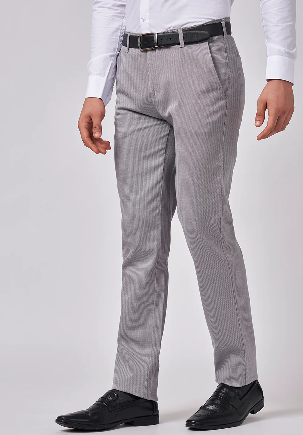 Grey Regular Fit Cotton Trouser - Image 3