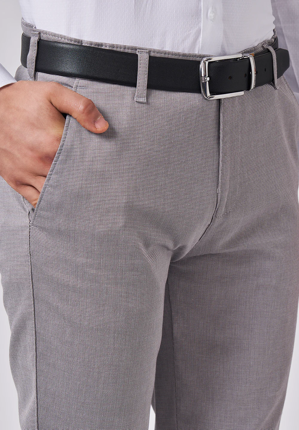 Grey Regular Fit Cotton Trouser - Image 4