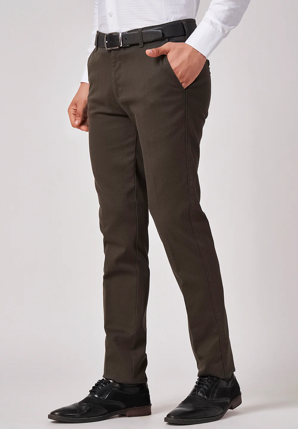 Green Narrow Fit Cotton Trouser - Image 4