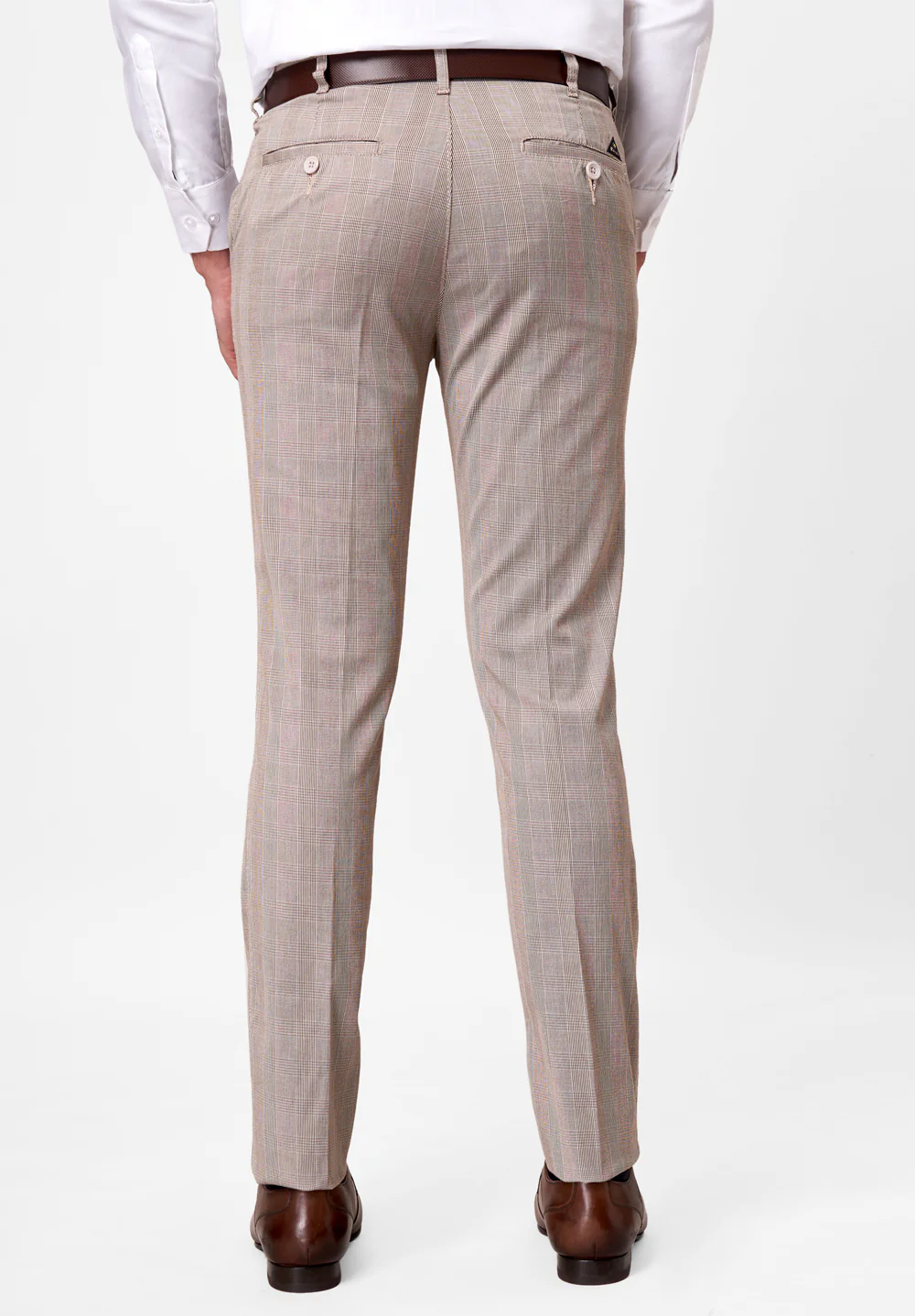 Beige Narrow Fit Cotton Trouser - Image 2