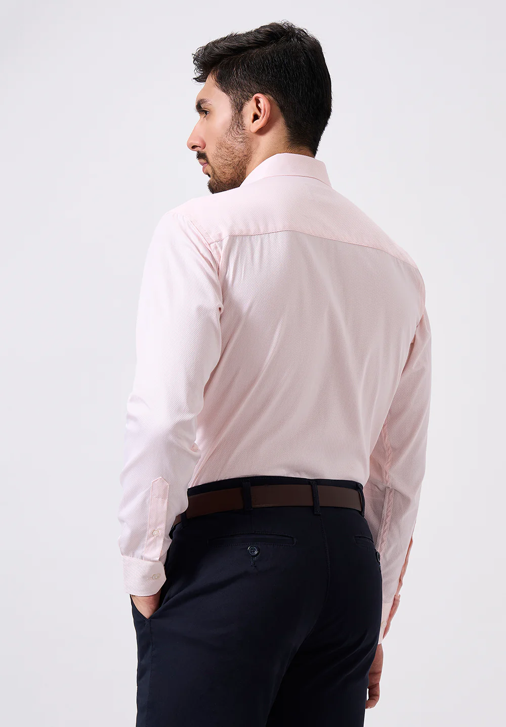Men Peach Regular Fit Formal Shirt - Image 2
