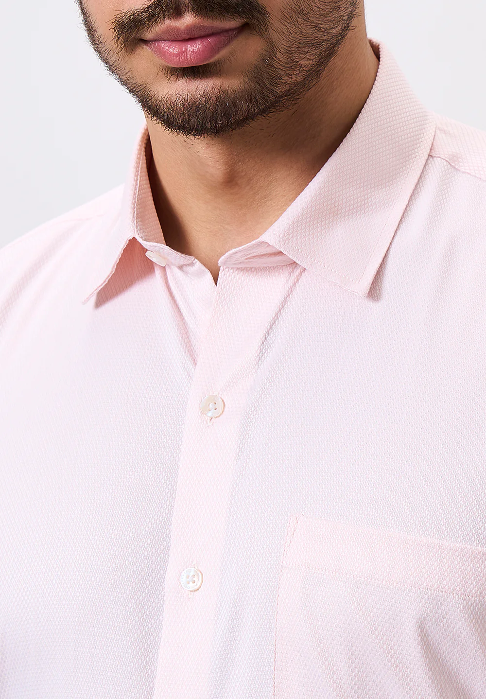 Men Peach Regular Fit Formal Shirt - Image 4
