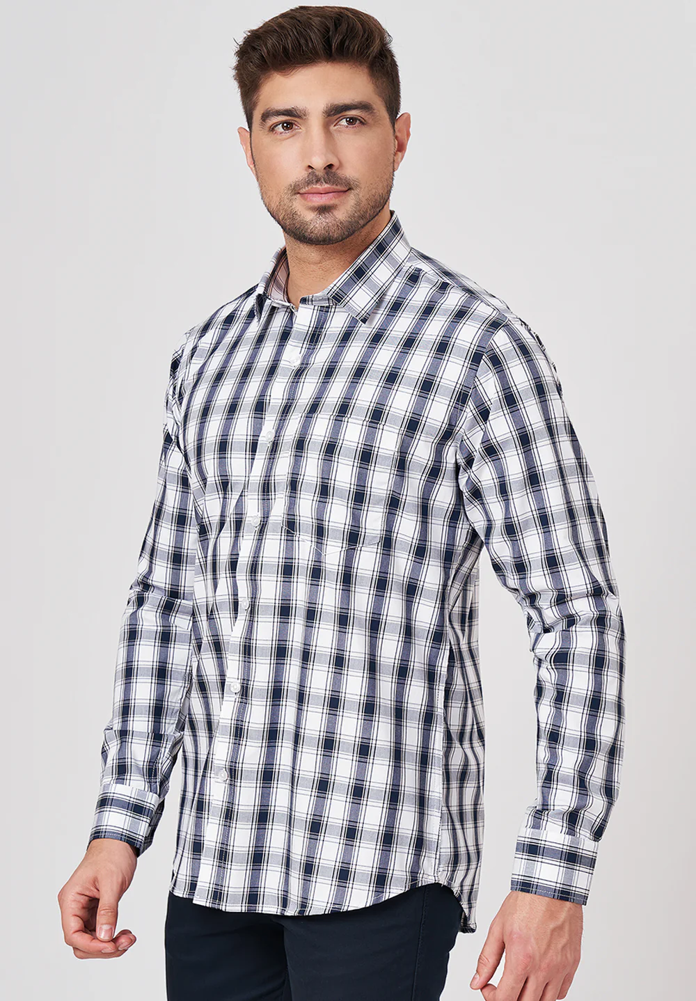 Men Black Slim Fit Formal Shirt - Image 2