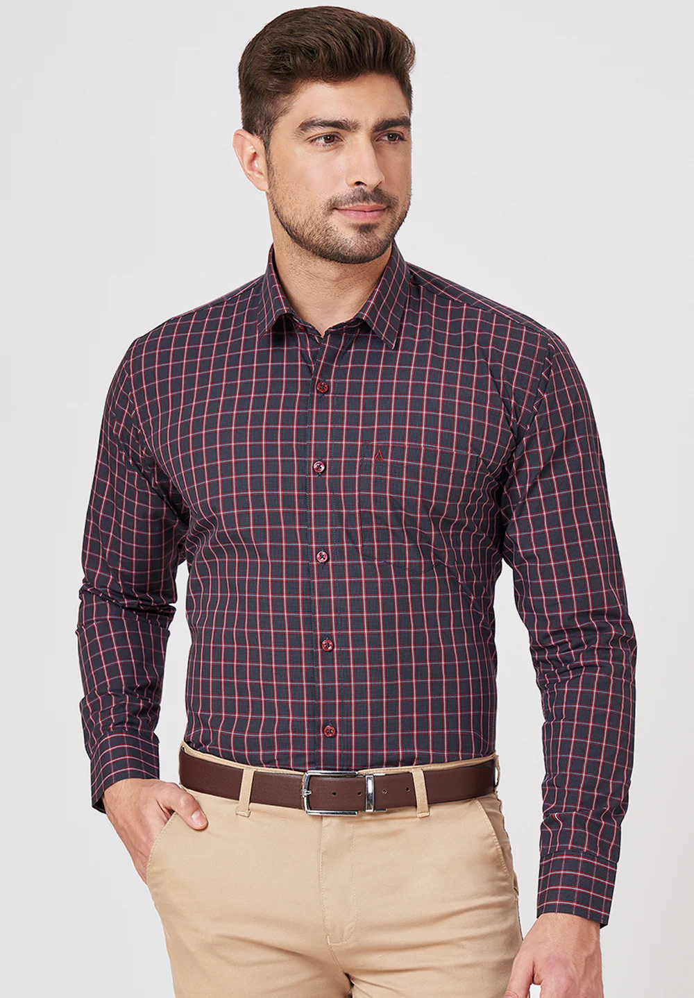 Men Purple Slim Fit Formal Shirt