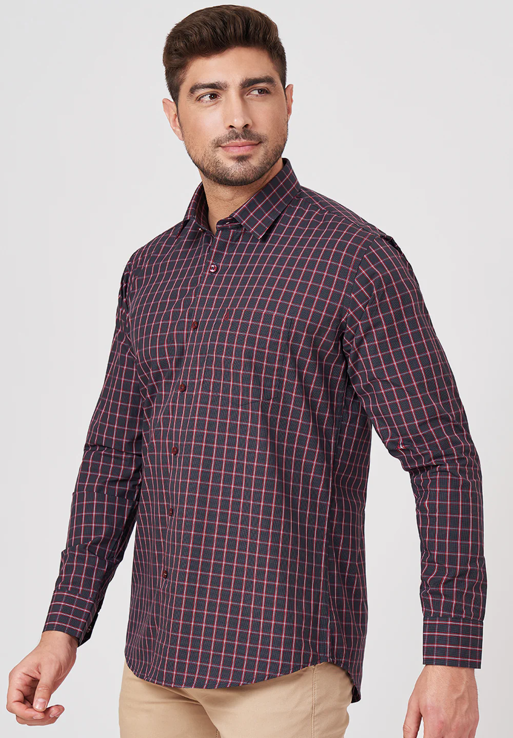 Men Purple Slim Fit Formal Shirt - Image 2