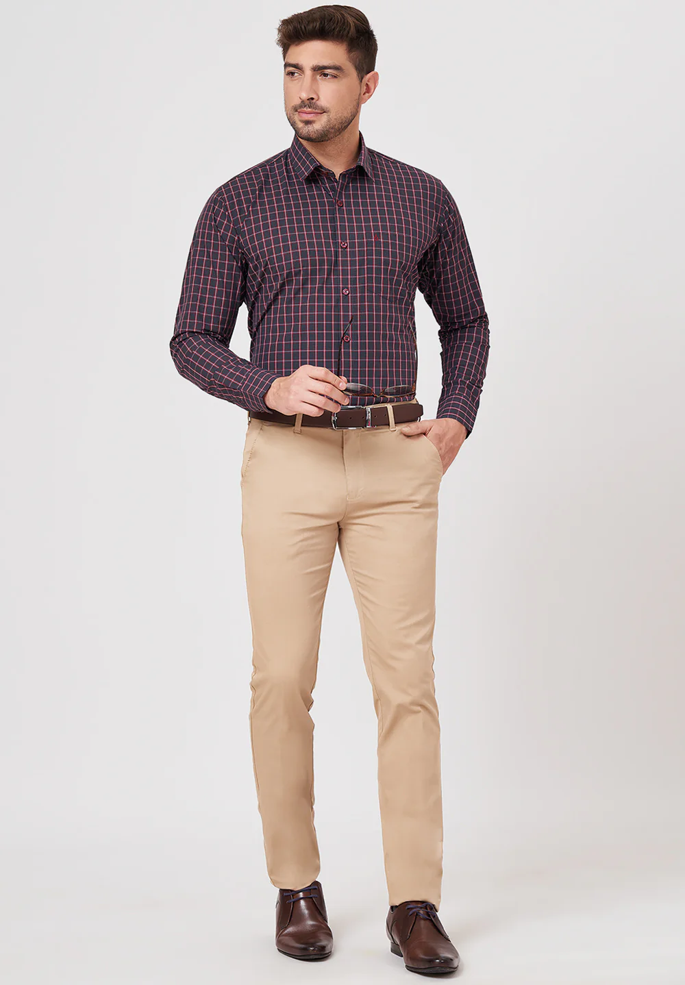 Men Purple Slim Fit Formal Shirt - Image 4