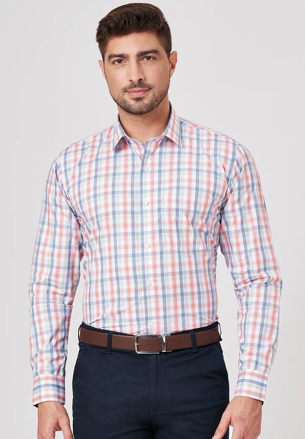 Men Red Slim Fit Formal Shirt