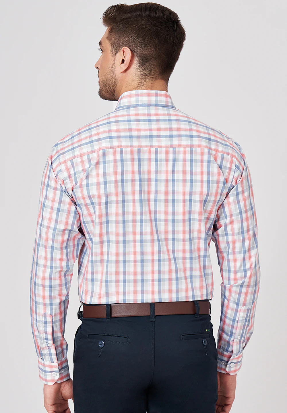 Men Red Slim Fit Formal Shirt - Image 3