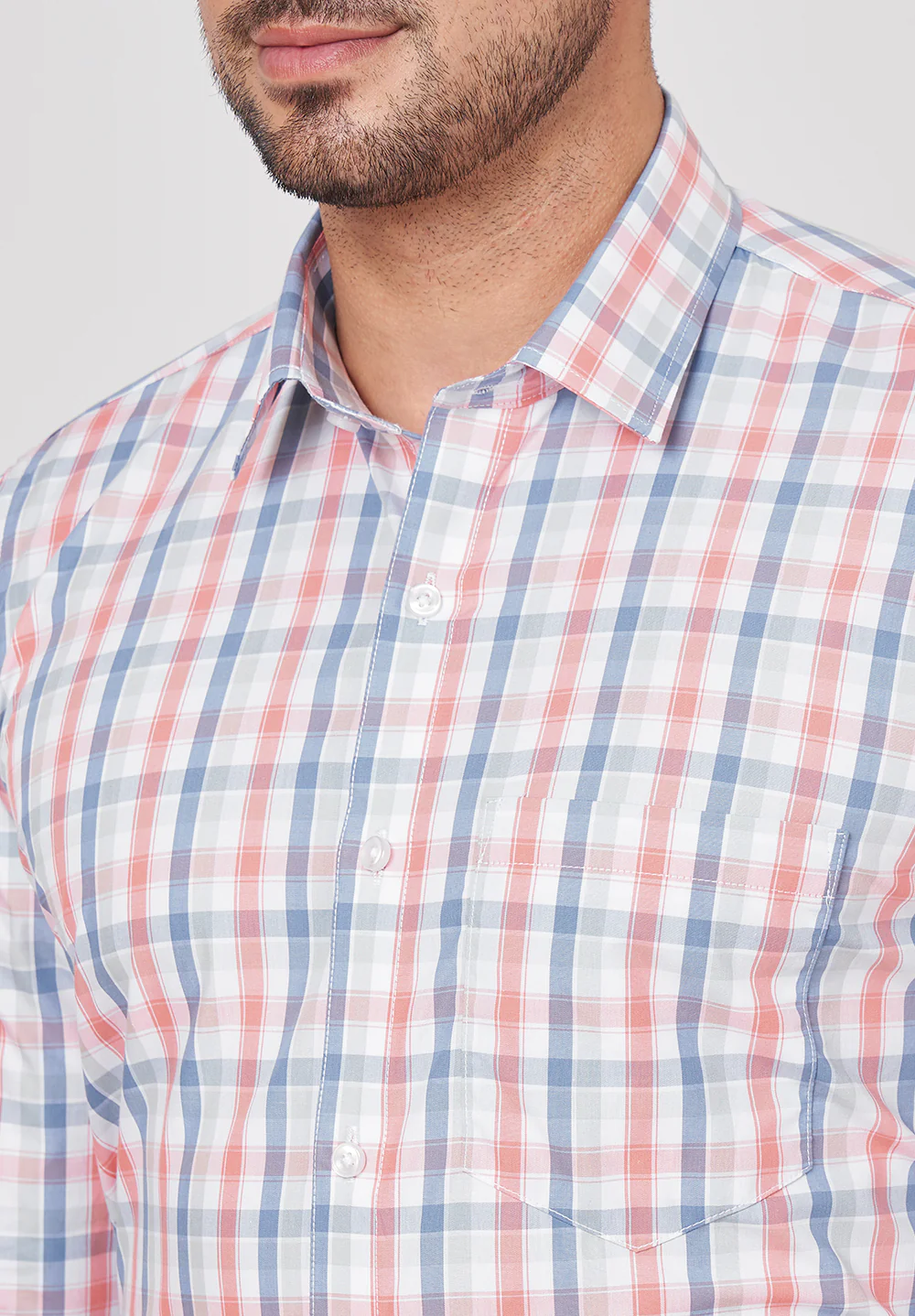 Men Red Slim Fit Formal Shirt - Image 4