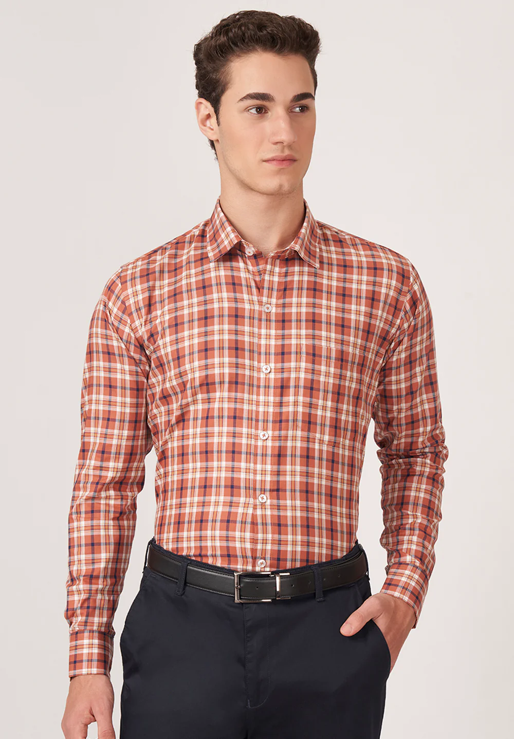 Men Red Slim Fit Formal Shirt