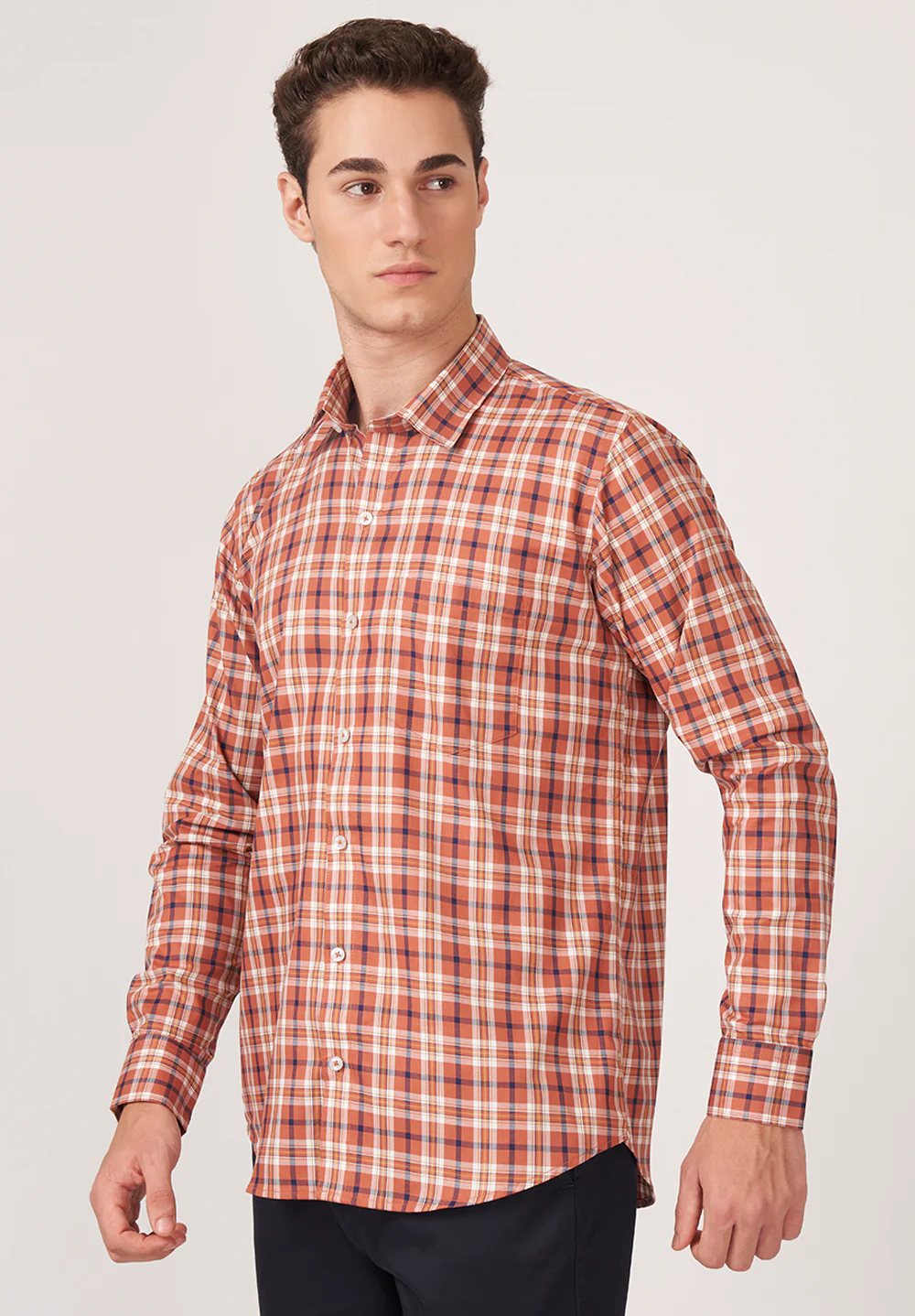Men Red Slim Fit Formal Shirt - Image 2