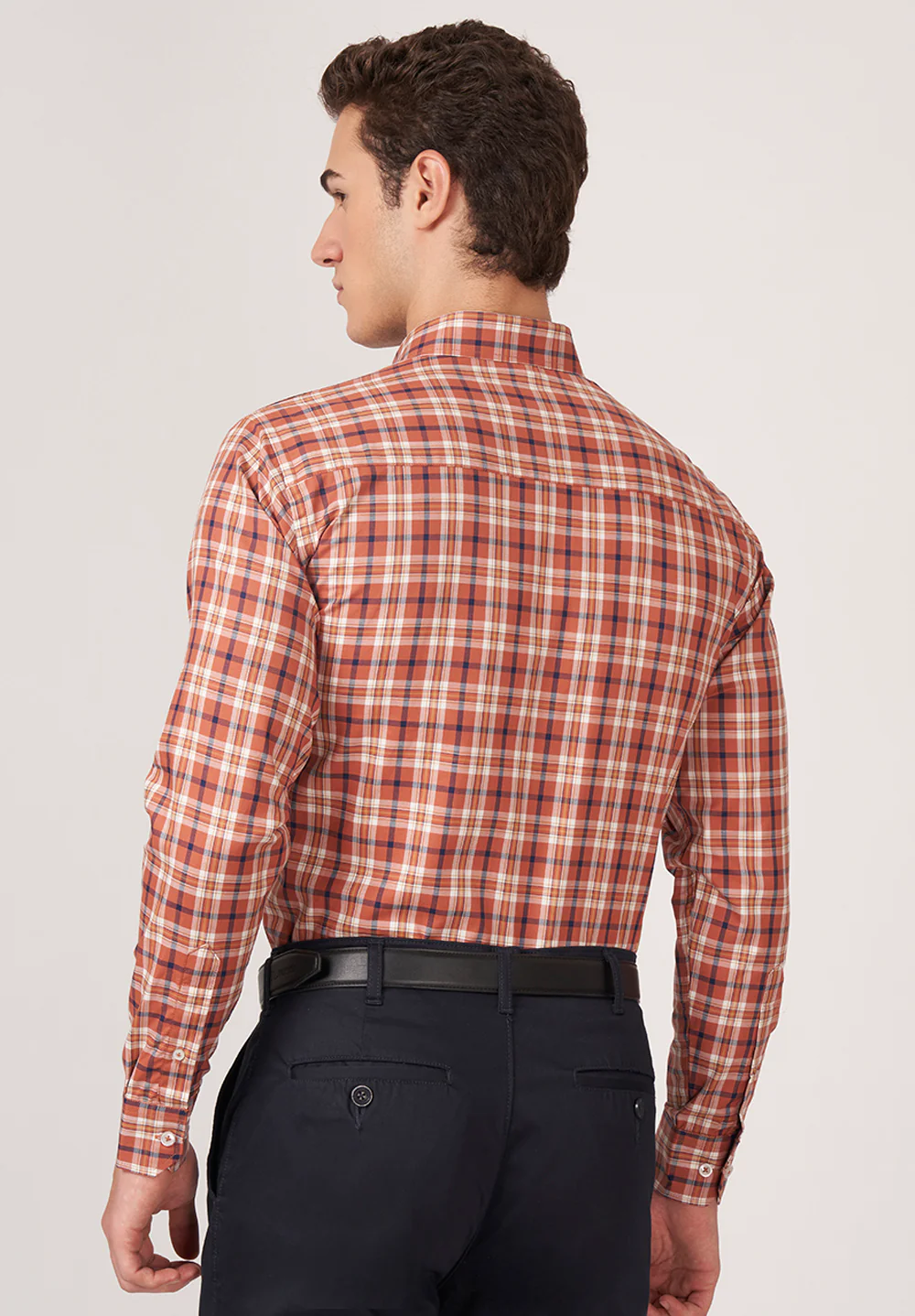 Men Red Slim Fit Formal Shirt - Image 3