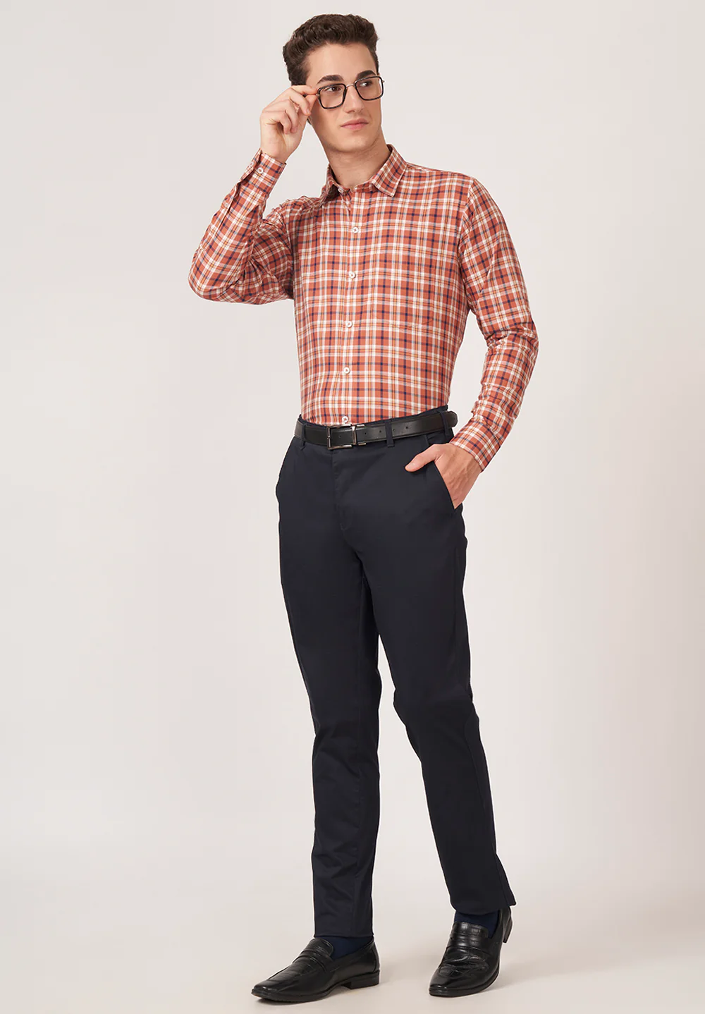 Men Red Slim Fit Formal Shirt - Image 5