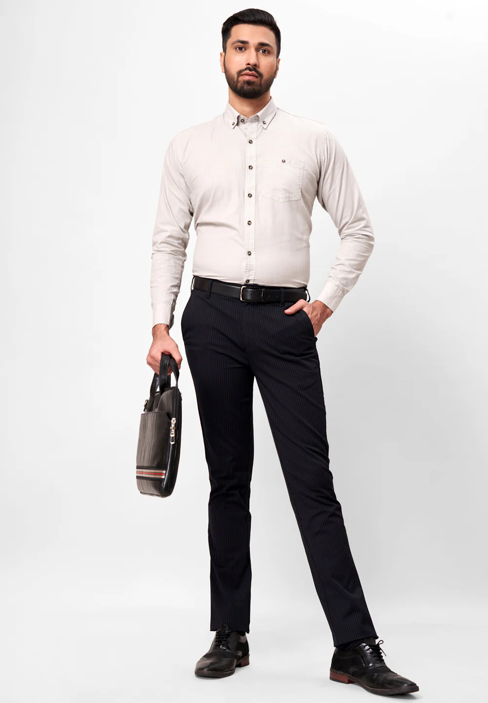 Black Regular Fit Cotton Trouser - Image 5