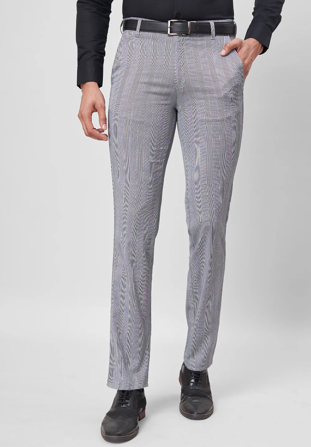 Grey Regular Fit Cotton Trouser